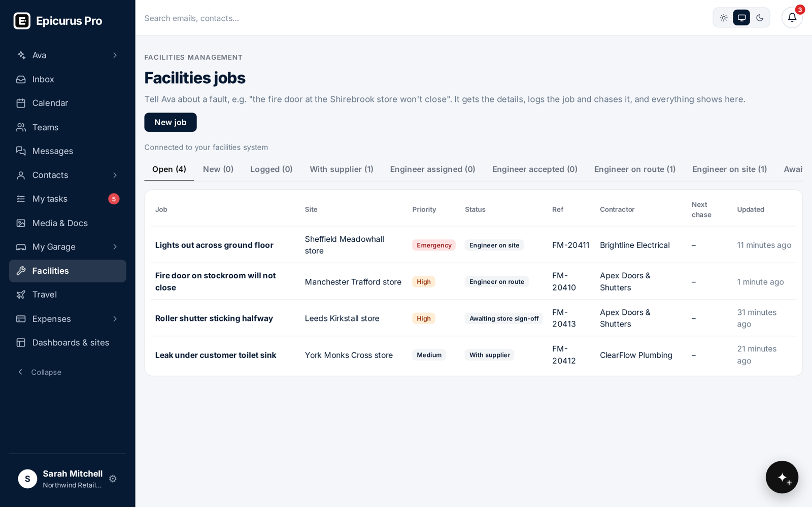 Facilities jobs board